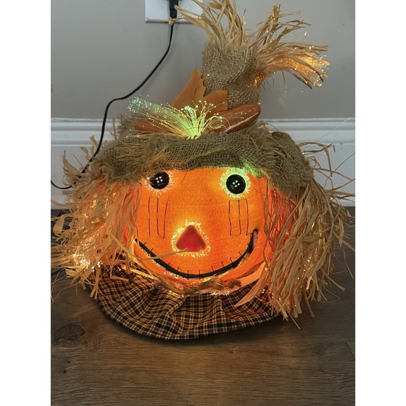 Autumn Best Other - VTG Halloween Fiber‎ Optic Pumpkin Jack O Lantern Light 8" IN BOX Autumn Best